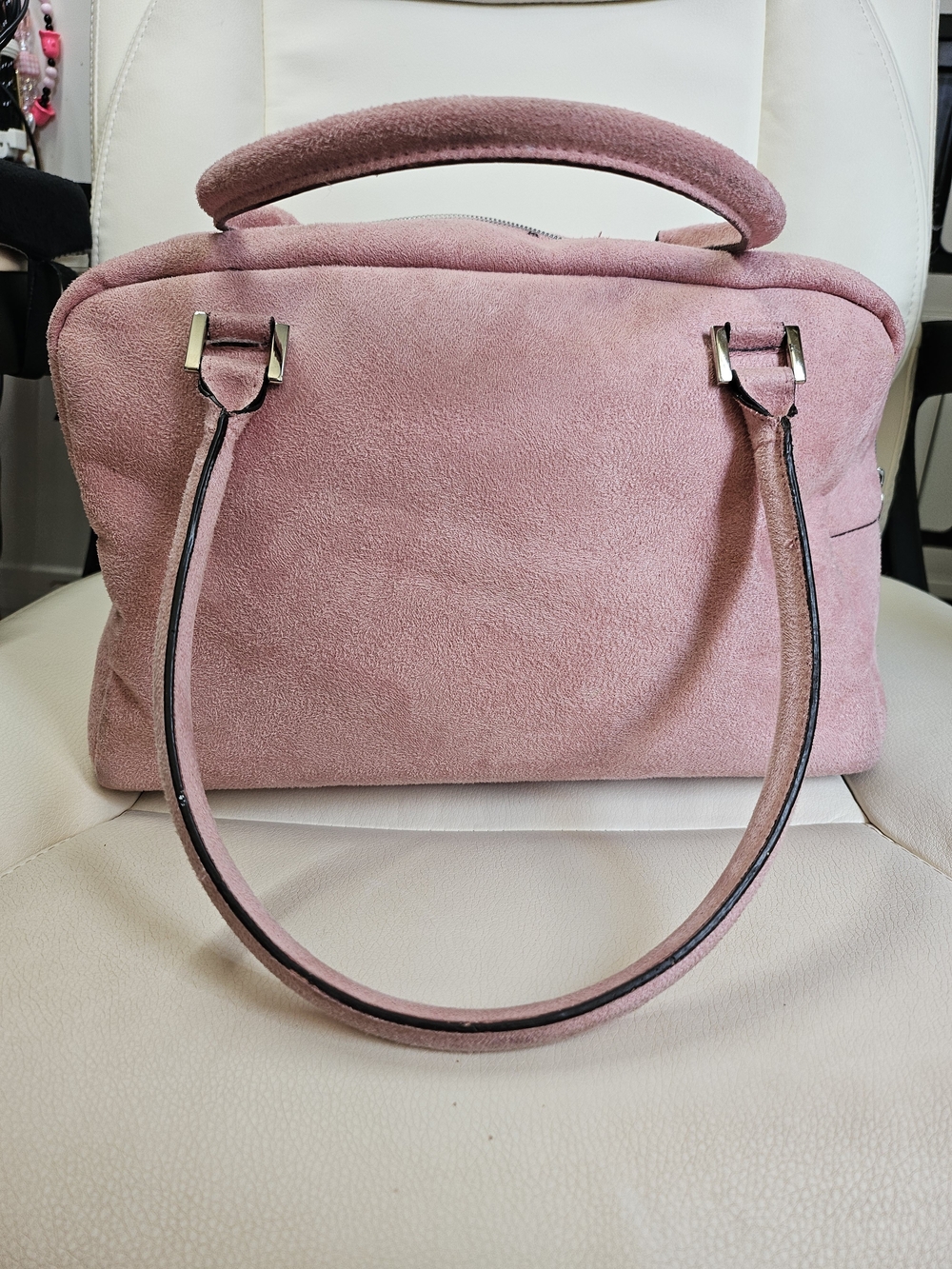 Victoria's Secret Blush Pink Suede Satchel - Picture 9 of 13